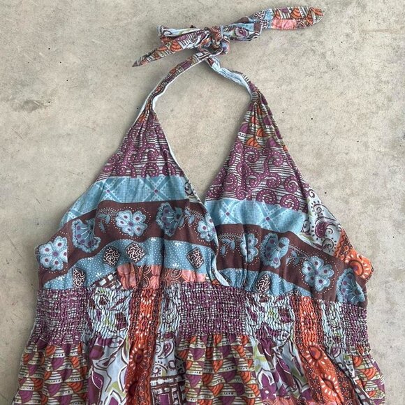 Vintage Halter Dress No Boundaries Boho Mini Dress Halter Ties XS-Small Y2K - Picture 2 of 8